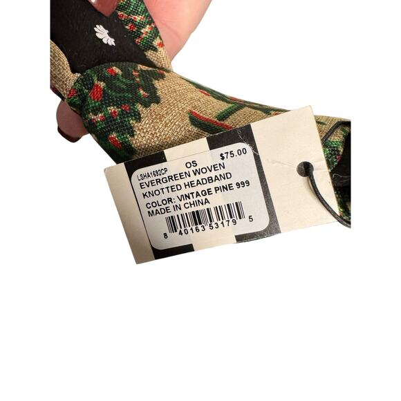 Lele Sadoughi NWT Vintage Pine Knotted Christmas Headband with Dust Bag - Picture 8 of 9
